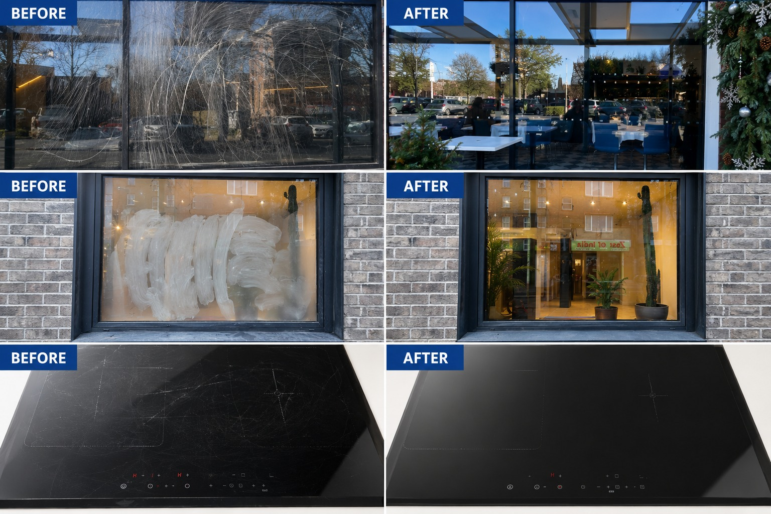 Paving before and after hot-water pressure washing